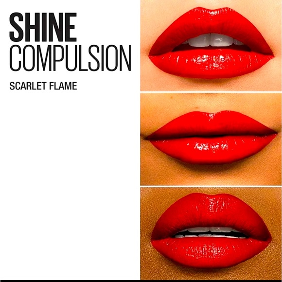 Maybelline Color Sensational Shine Compulsion Lipstick Makeup, 090 Scarlet Flame - Picture 1 of 8